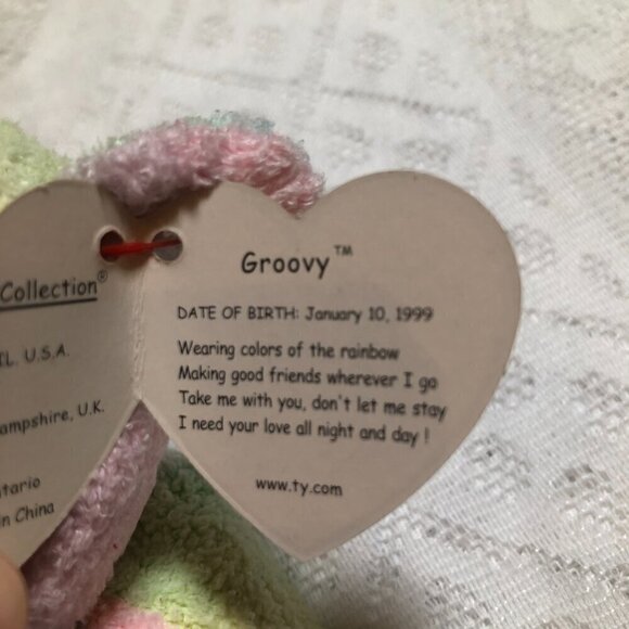 Ty Beanie Baby "Groovy" Pastel Tie Dye Vintage 1999 - Picture 6 of 6